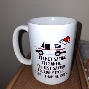 Festive White Mug with Santa Hat Design